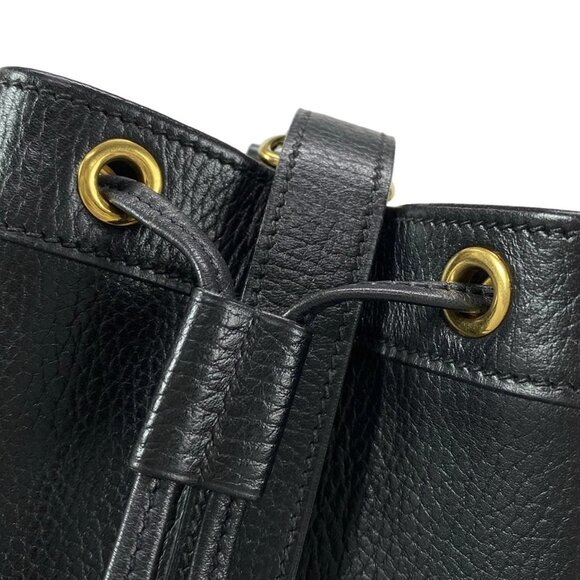 Auth HERMES Standee Black Vachette Grainee Des Ardennes Circle S Shoulder Bag - Picture 11 of 16